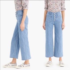 Point Sur Wide Leg Light Wash Crop Jeans